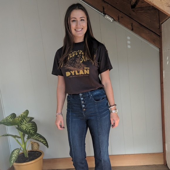 Crop Button Front Jeans - Picture 4 of 5